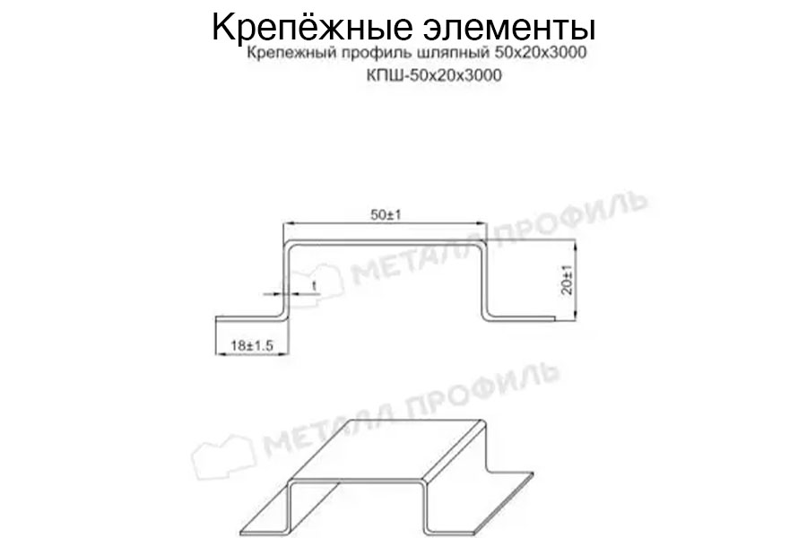 Крепежный профиль шляпный